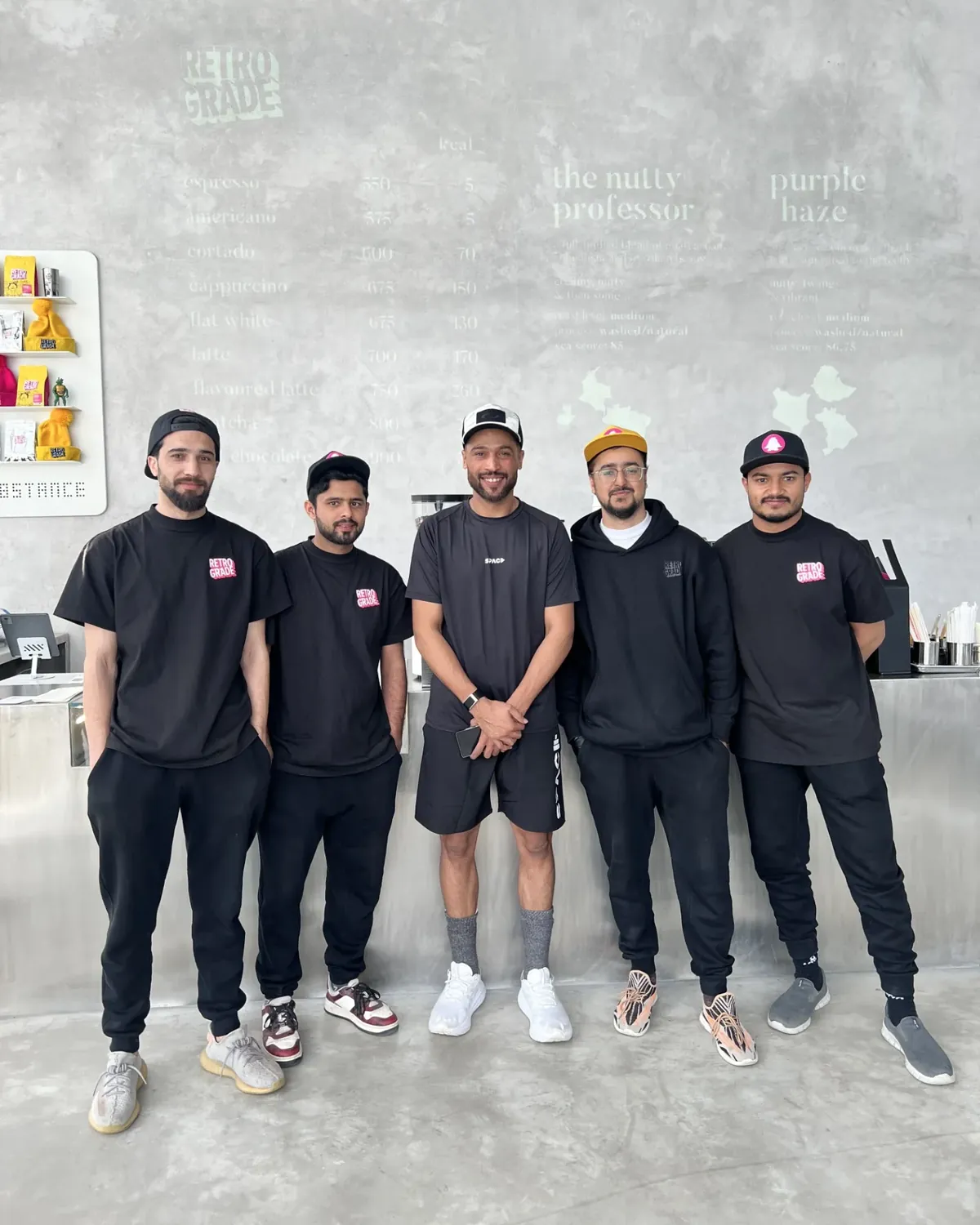 Ahmed Hussain with the Retrograde Coffee team in Lahore
